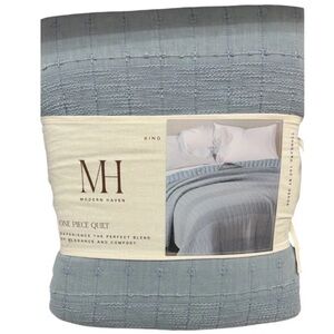 Modern Haven Blue King Quilt 102”x88”